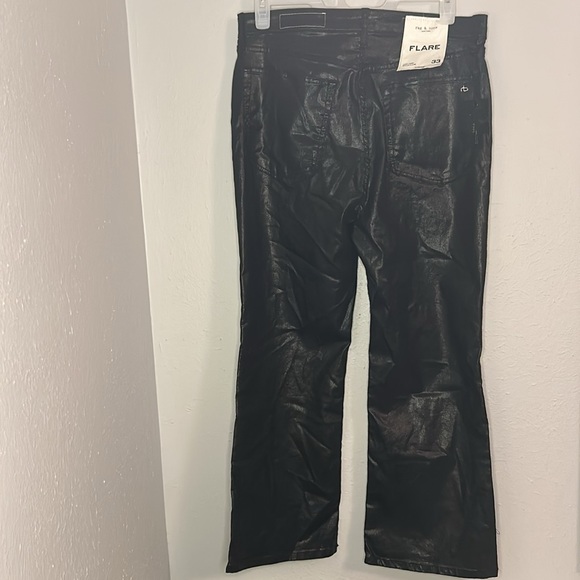 Rag & Bone Casey High-Rise Ankle Flare Coated Black - Picture 9 of 9